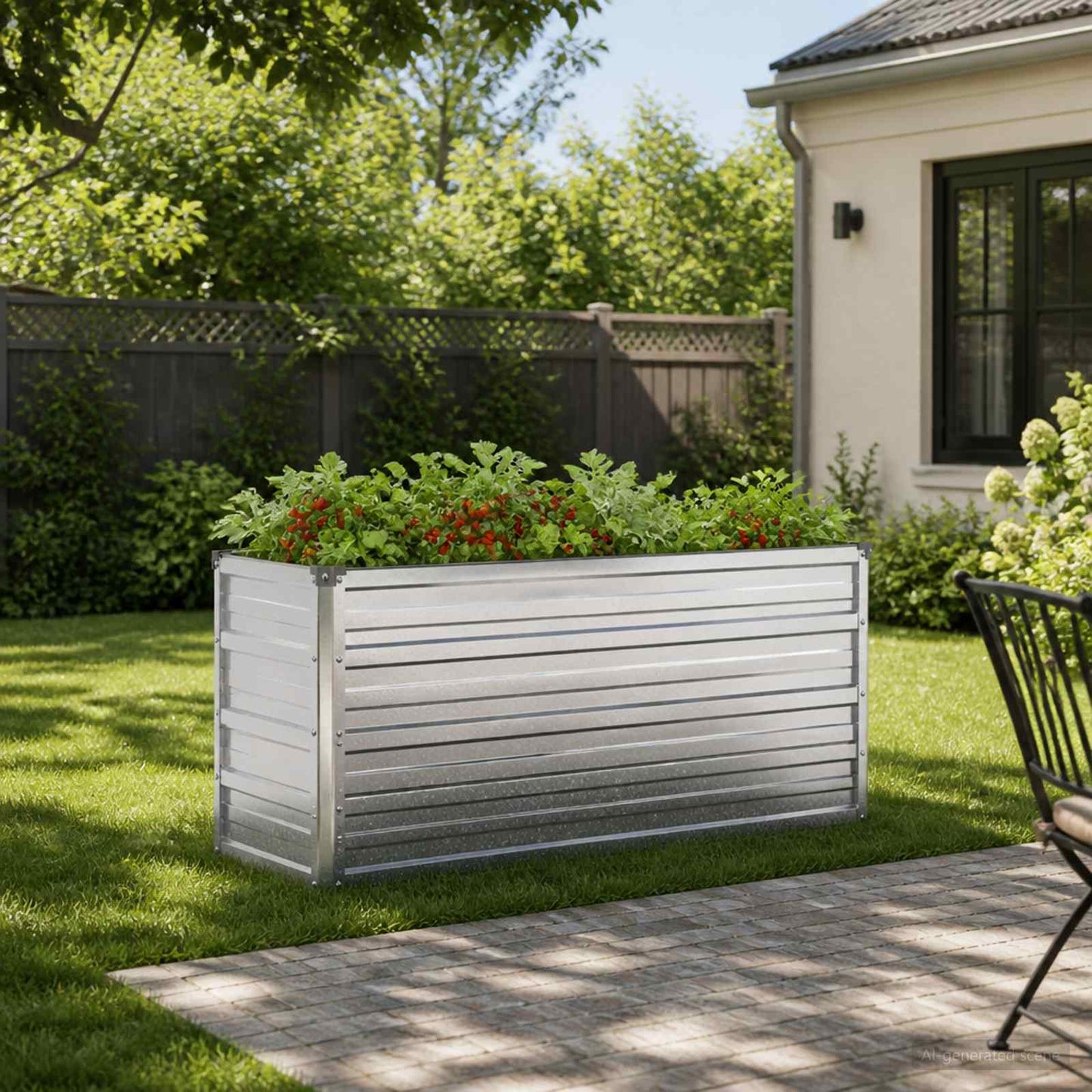 vidaXL Raised Garden Bed Silver 100 x 40 x 55 cm galvanized