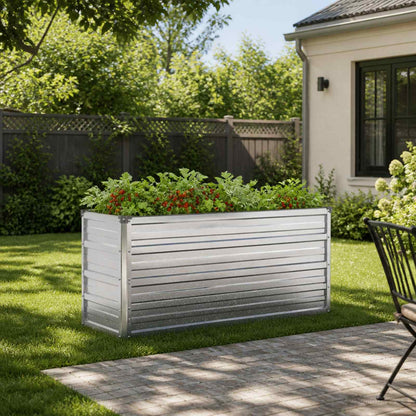 vidaXL Raised Garden Bed Silver 100 x 40 x 55 cm galvanized