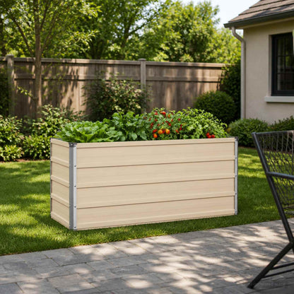 vidaXL Raised Garden Bed Ivory 100 x 40 x 55 cm cold-rolled steel