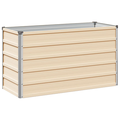 vidaXL Raised Garden Bed Ivory 100 x 40 x 55 cm cold-rolled steel
