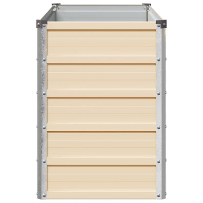 vidaXL Raised Garden Bed Ivory 100 x 40 x 55 cm cold-rolled steel