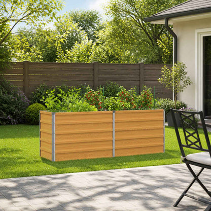 vidaXL Raised Garden Bed Natural 160 x 40 x 55 cm cold-rolled steel