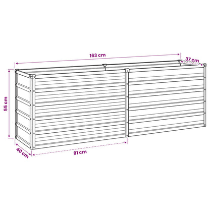 vidaXL Raised Garden Bed Black 160 x 40 x 55 cm cold-rolled steel