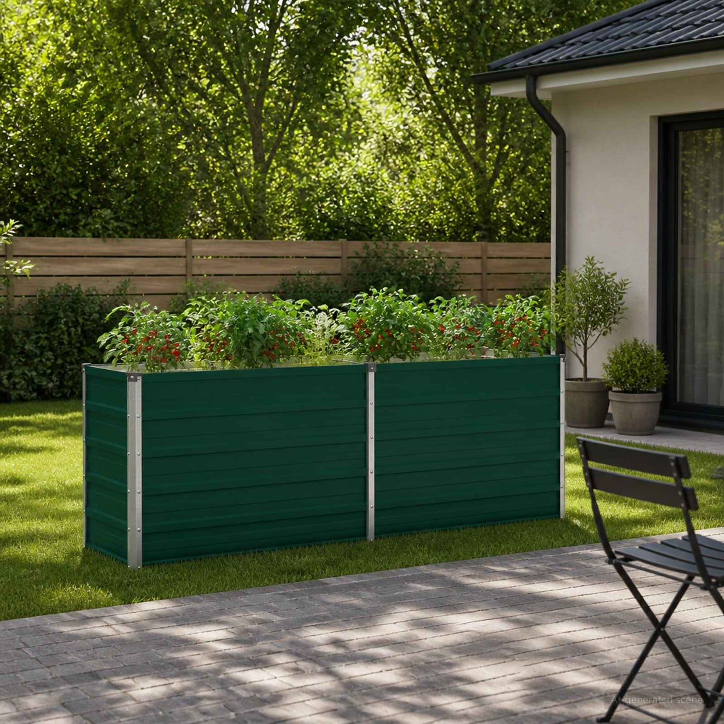 vidaXL Raised Garden Bed Green 160 x 40 x 55 cm cold-rolled steeel