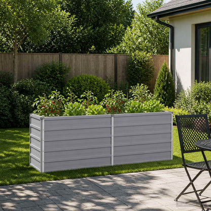 vidaXL Raised Garden Bed Grey 160 x 40 x 55 cm cold-rolled steel