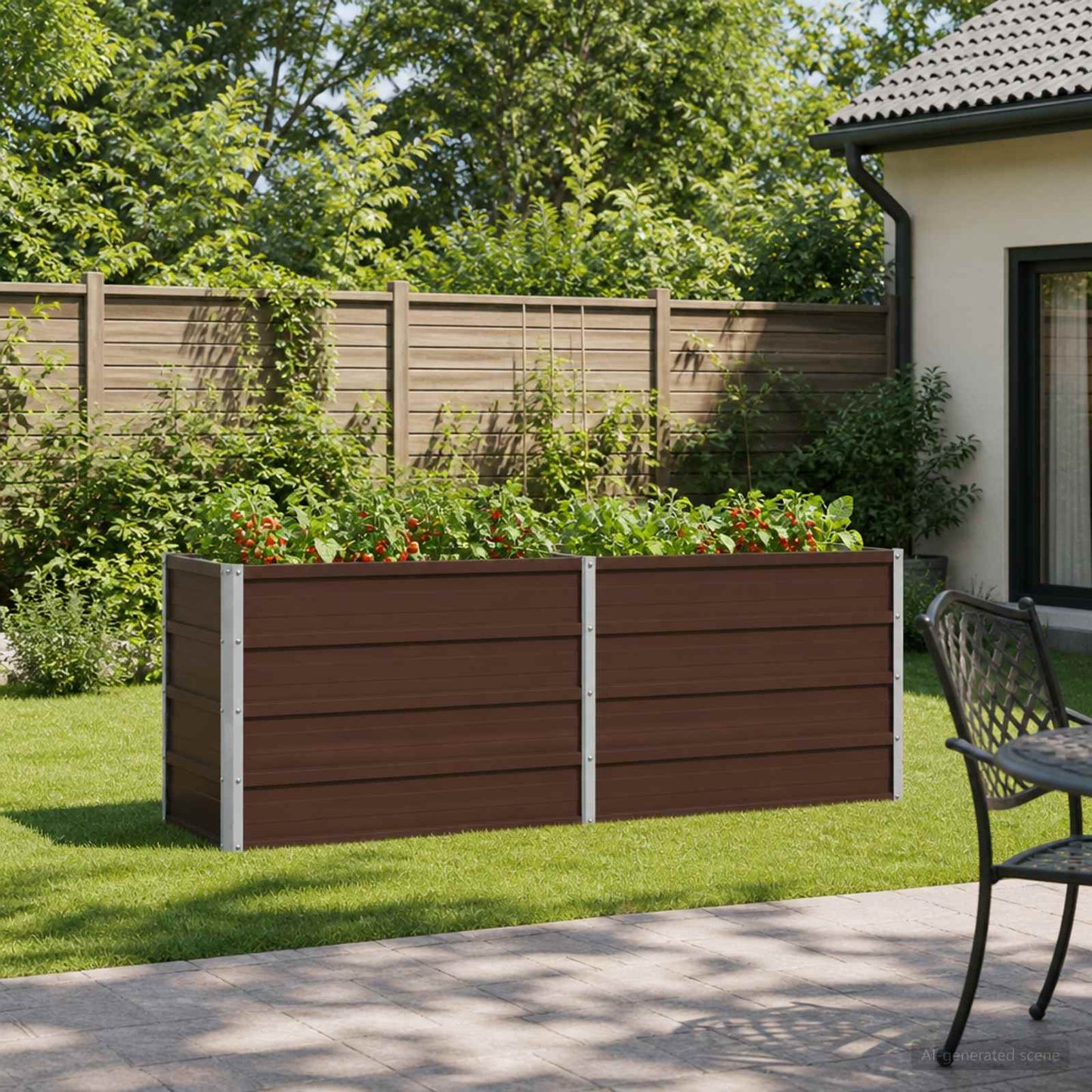 vidaXL Raised Garden Bed Brown 160 x 40 x 55 cm cold-rolled steel