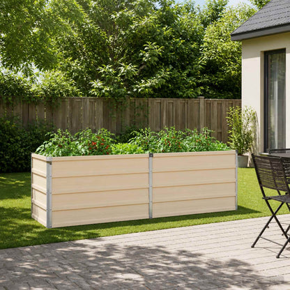vidaXL Raised Garden Bed Ivory 160 x 40 x 55 cm cold-rolled steel