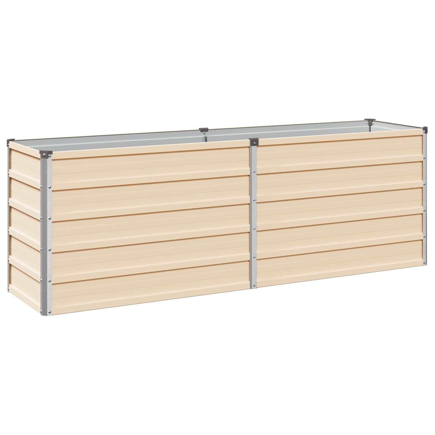 vidaXL Raised Garden Bed Ivory 160 x 40 x 55 cm cold-rolled steel