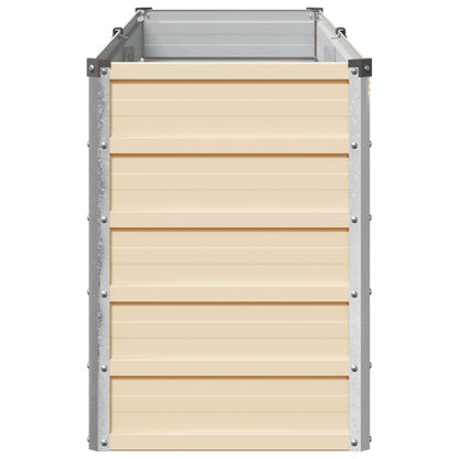 vidaXL Raised Garden Bed Ivory 160 x 40 x 55 cm cold-rolled steel