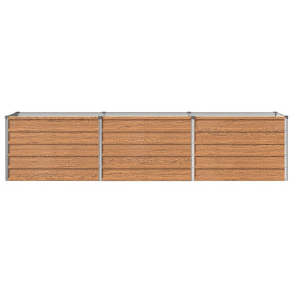 vidaXL Raised Garden Bed Wood Brown 240 x 40 x 55 cm cold-rolled steel