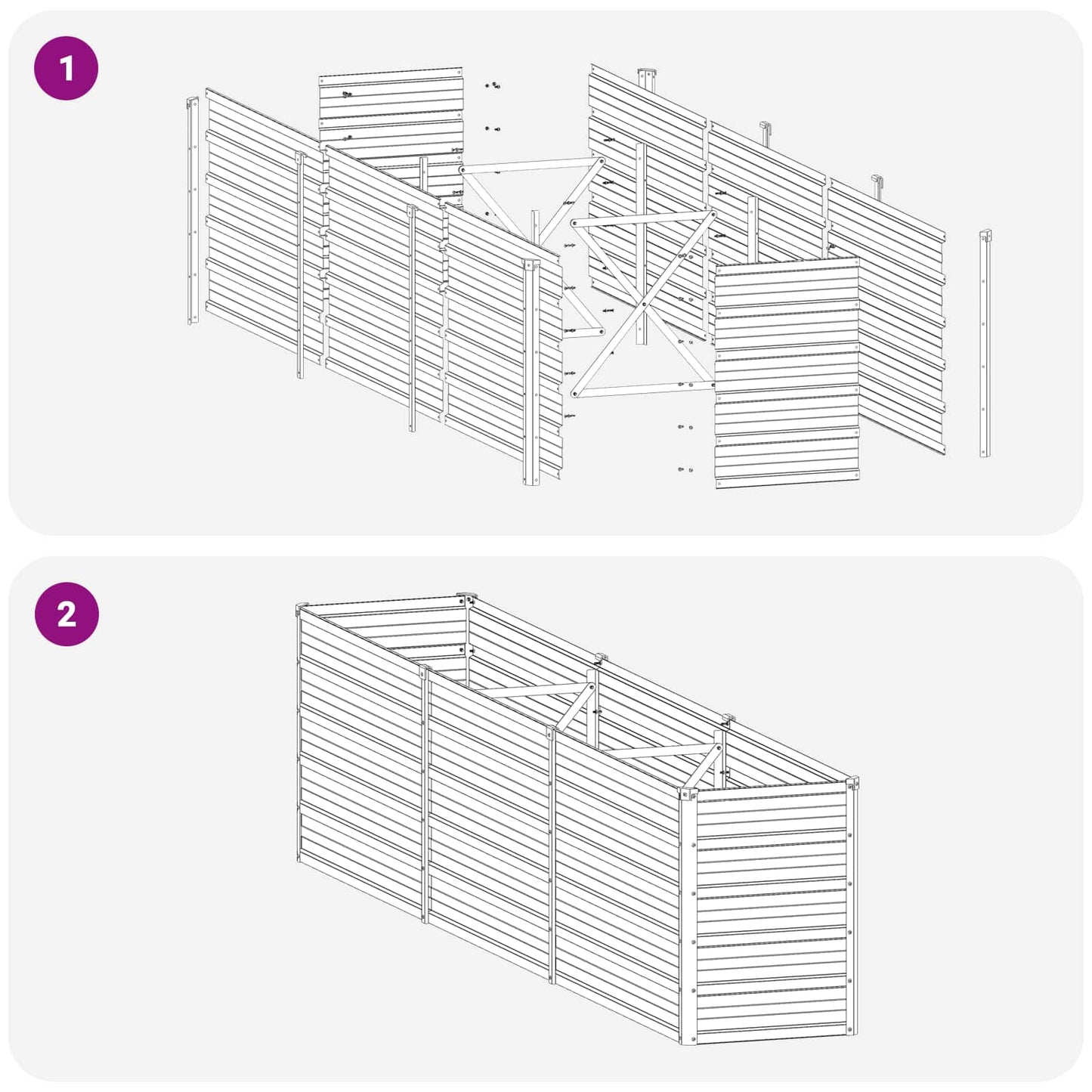 vidaXL Raised Garden Bed Black 240 x 40 x 55 cm cold-rolled steel