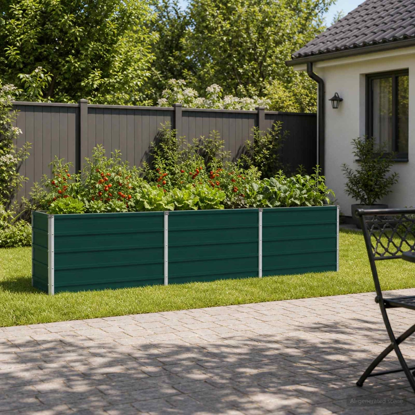 vidaXL Raised Garden Bed Green 240 x 40 x 55 cm cold-rolled steeel