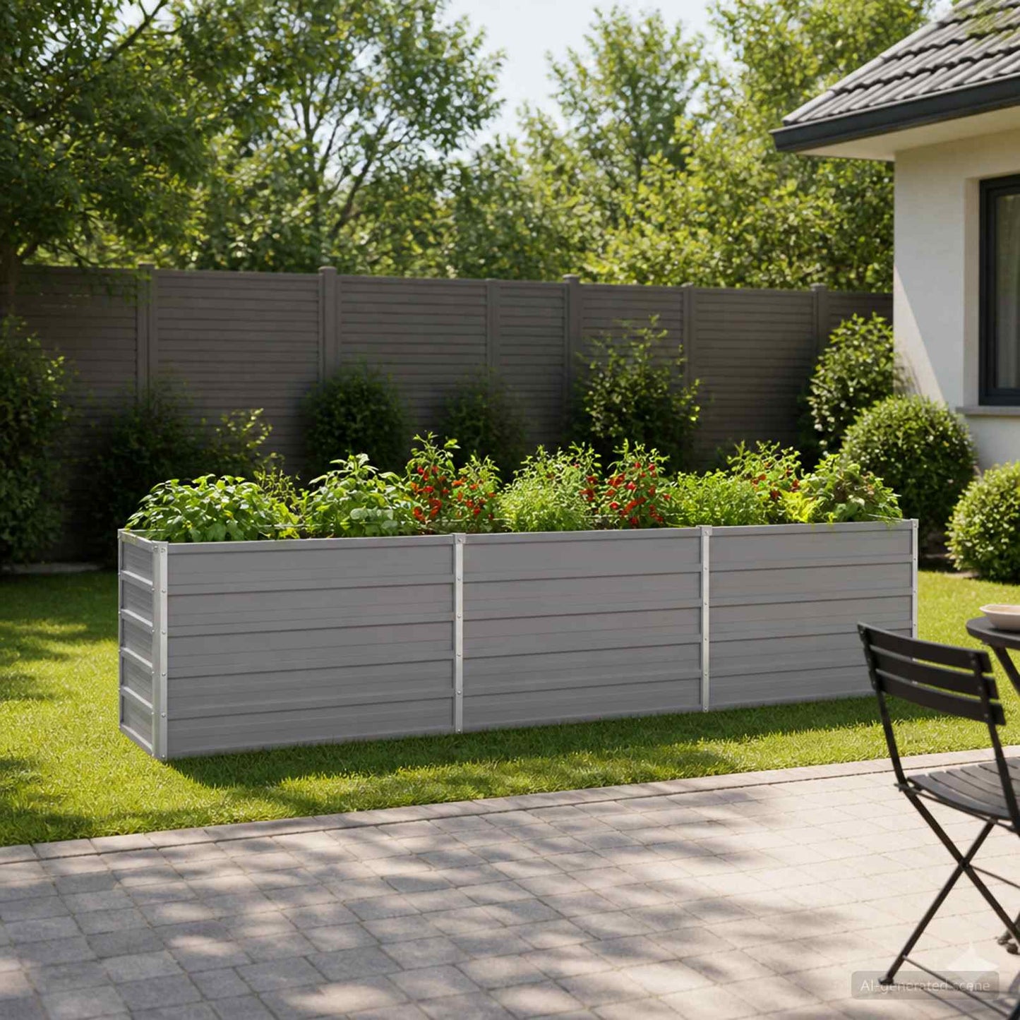 vidaXL Raised Garden Bed Grey 240 x 40 x 55 cm cold-rolled steel