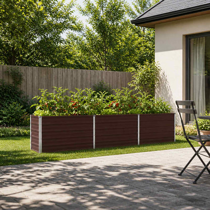 vidaXL Raised Garden Bed Brown 240 x 40 x 55 cm cold-rolled steel