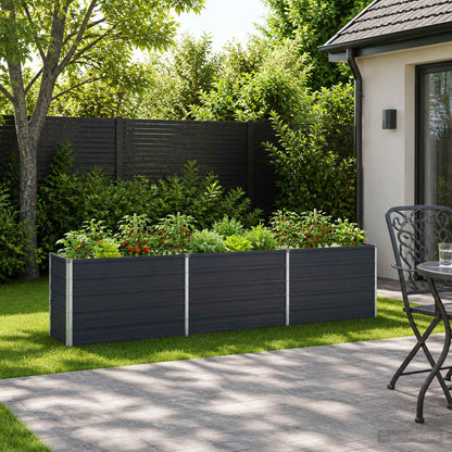 vidaXL Raised Garden Bed Anthracite 240 x 40 x 55 cm cold-rolled steel