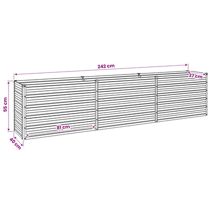 vidaXL Raised Garden Bed Silver 240 x 40 x 55 cm galvanized