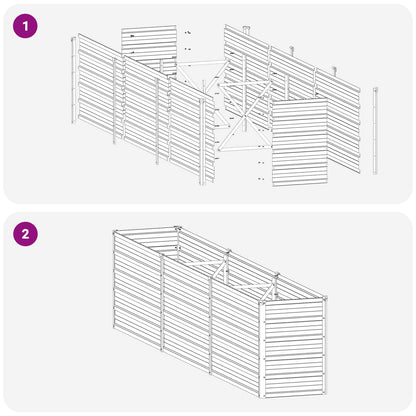 vidaXL Raised Garden Bed Rusty 240 x 40 x 55 cm corton