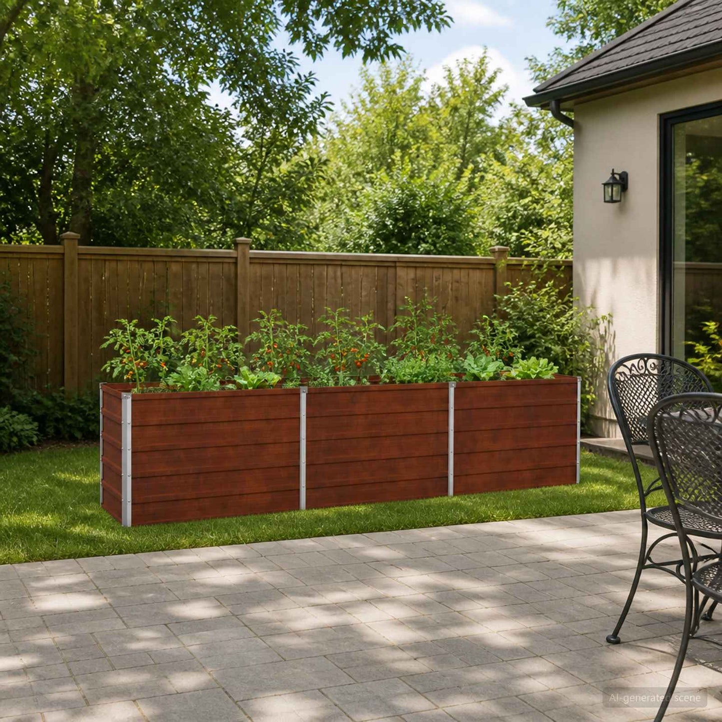 vidaXL Raised Garden Bed Rusty 240 x 40 x 55 cm corton