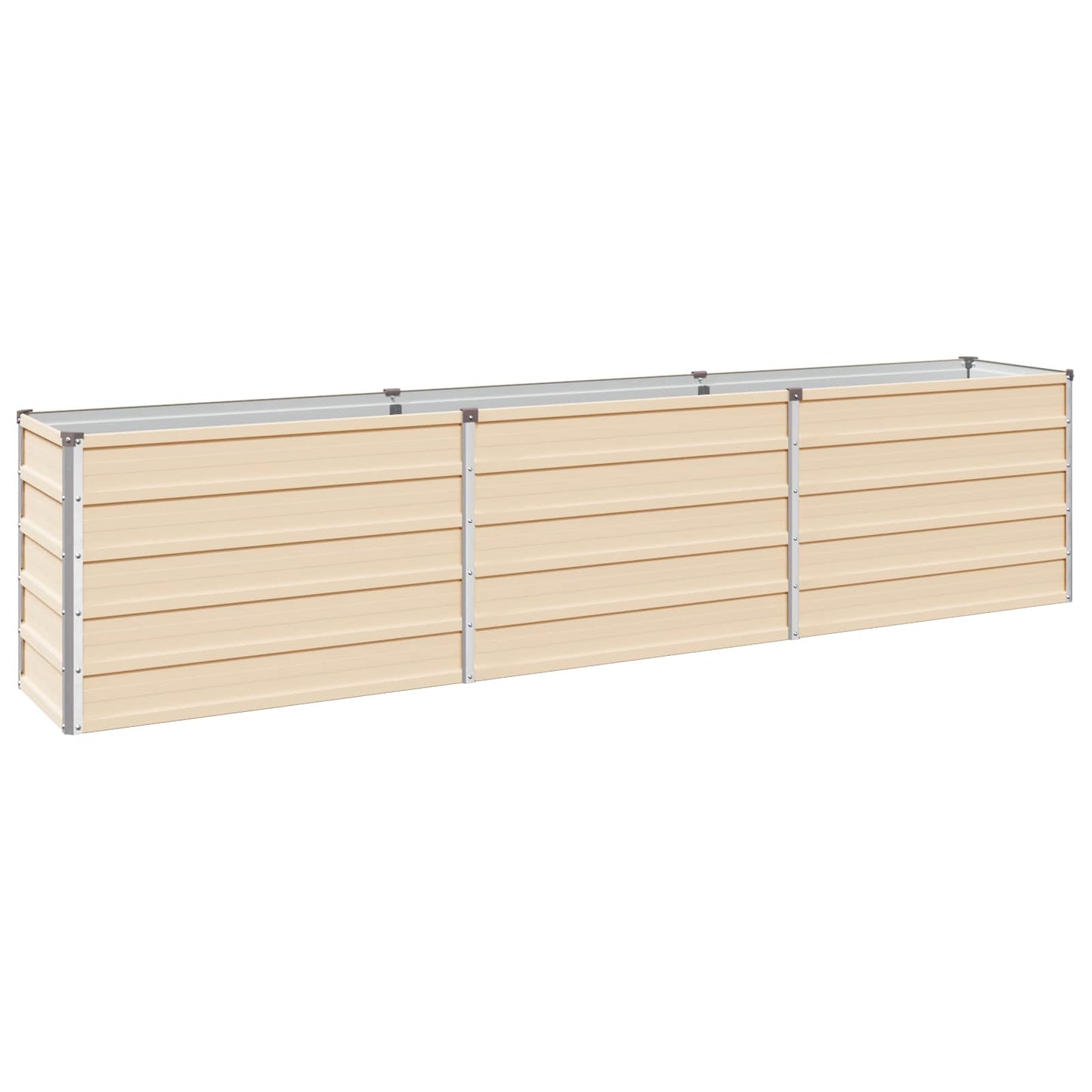 vidaXL Raised Garden Bed Ivory 240 x 40 x 55 cm cold-rolled steel