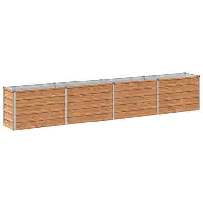 vidaXL Raised Garden Bed Wood Brown 320 x 40 x 55 cm cold-rolled steel