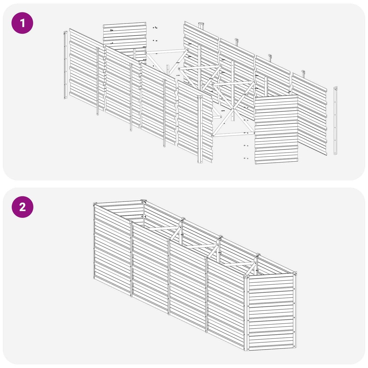 vidaXL Raised Garden Bed Black 320 x 40 x 55 cm cold-rolled steel