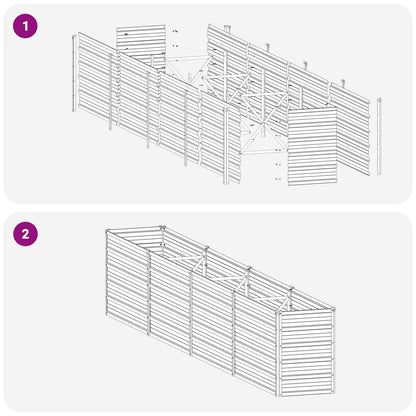 vidaXL Raised Garden Bed Black 320 x 40 x 55 cm cold-rolled steel