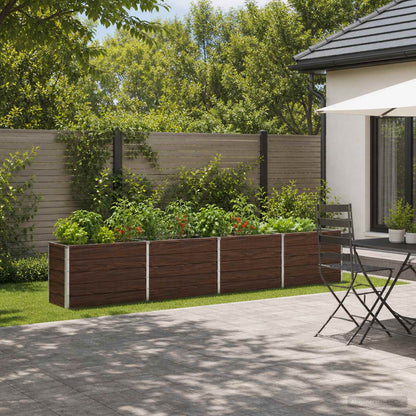 vidaXL Raised Garden Bed Black 320 x 40 x 55 cm cold-rolled steel