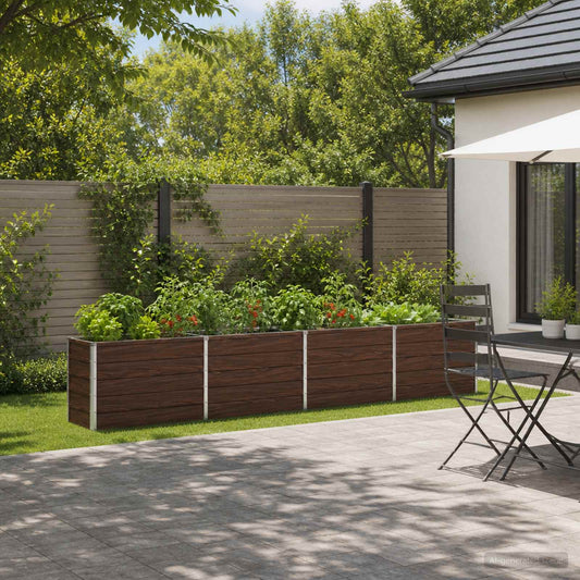 vidaXL Raised Garden Bed Black 320 x 40 x 55 cm cold-rolled steel