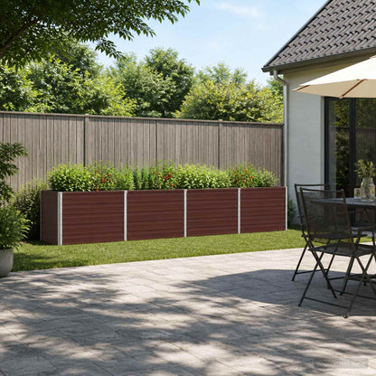 vidaXL Raised Garden Bed Brown 320 x 40 x 55 cm cold-rolled steel