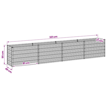 vidaXL Raised Garden Bed Silver 320 x 40 x 55 cm galvanized