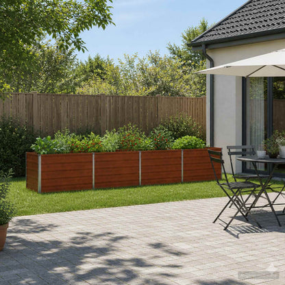 vidaXL Raised Garden Bed Rusty 320 x 40 x 55 cm corton