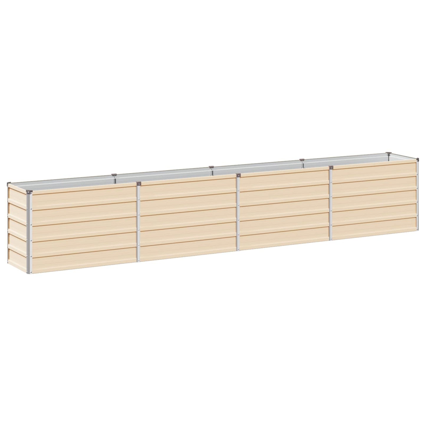vidaXL Raised Garden Bed Ivory 320 x 40 x 55 cm cold-rolled steel