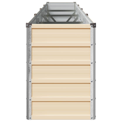 vidaXL Raised Garden Bed Ivory 320 x 40 x 55 cm cold-rolled steel