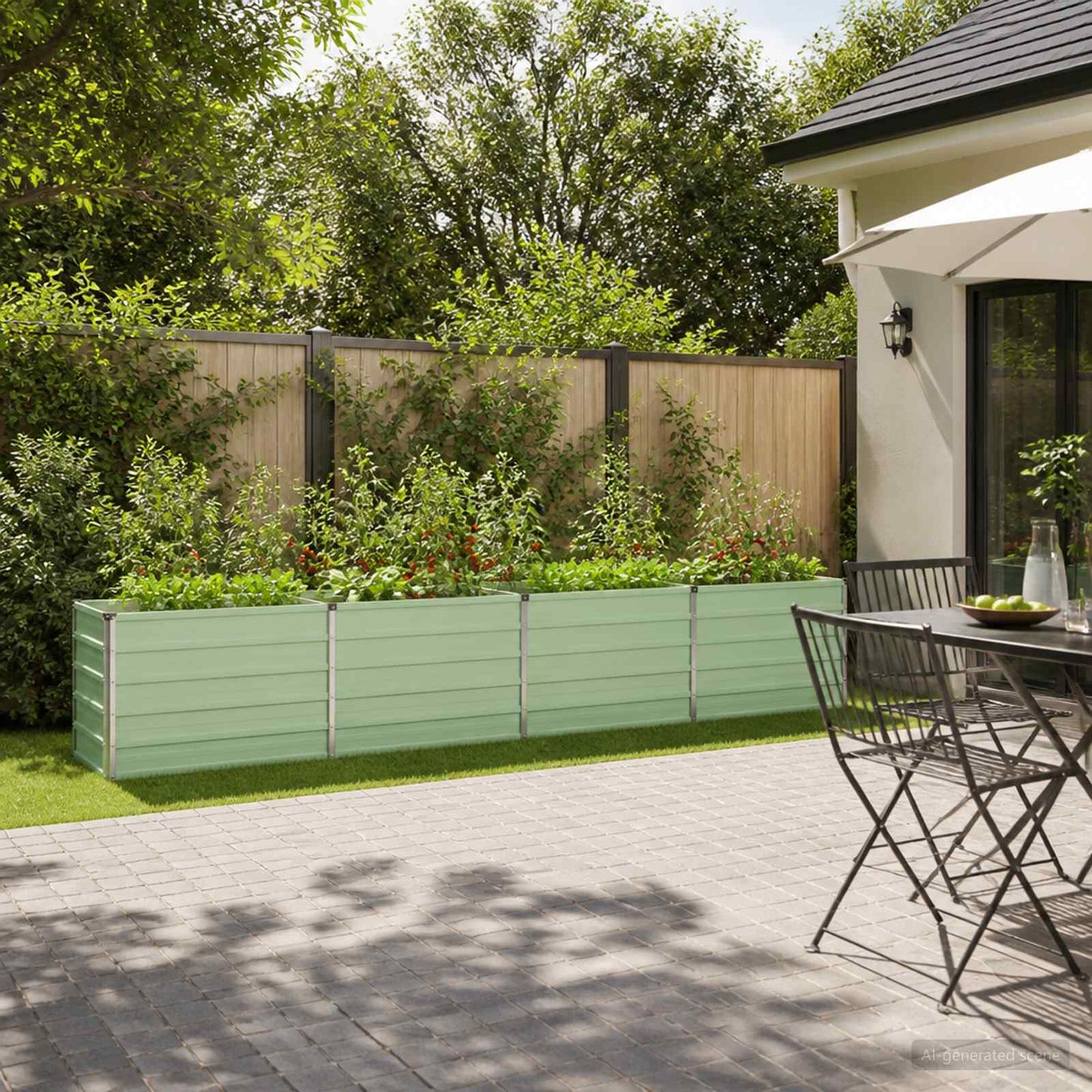 vidaXL Raised Garden Bed Pastel Green 320 x 40 x 55 cm