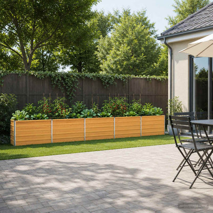 vidaXL Raised Garden Bed Natural 400 x 40 x 55 cm cold-rolled steel