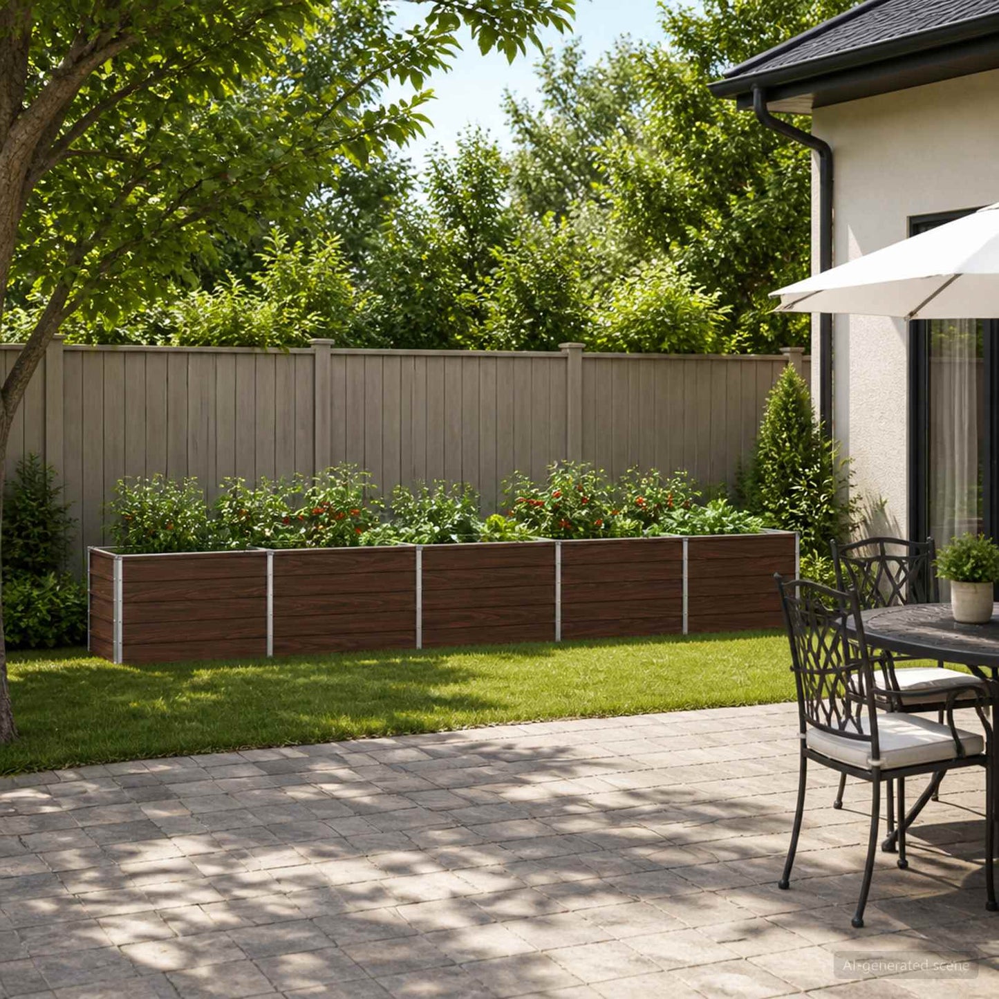 vidaXL Raised Garden Bed Black 400 x 40 x 55 cm cold-rolled steel