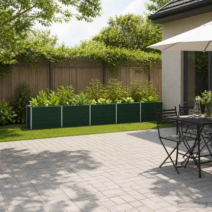 vidaXL Raised Garden Bed Green 400 x 40 x 55 cm Galvanized steel