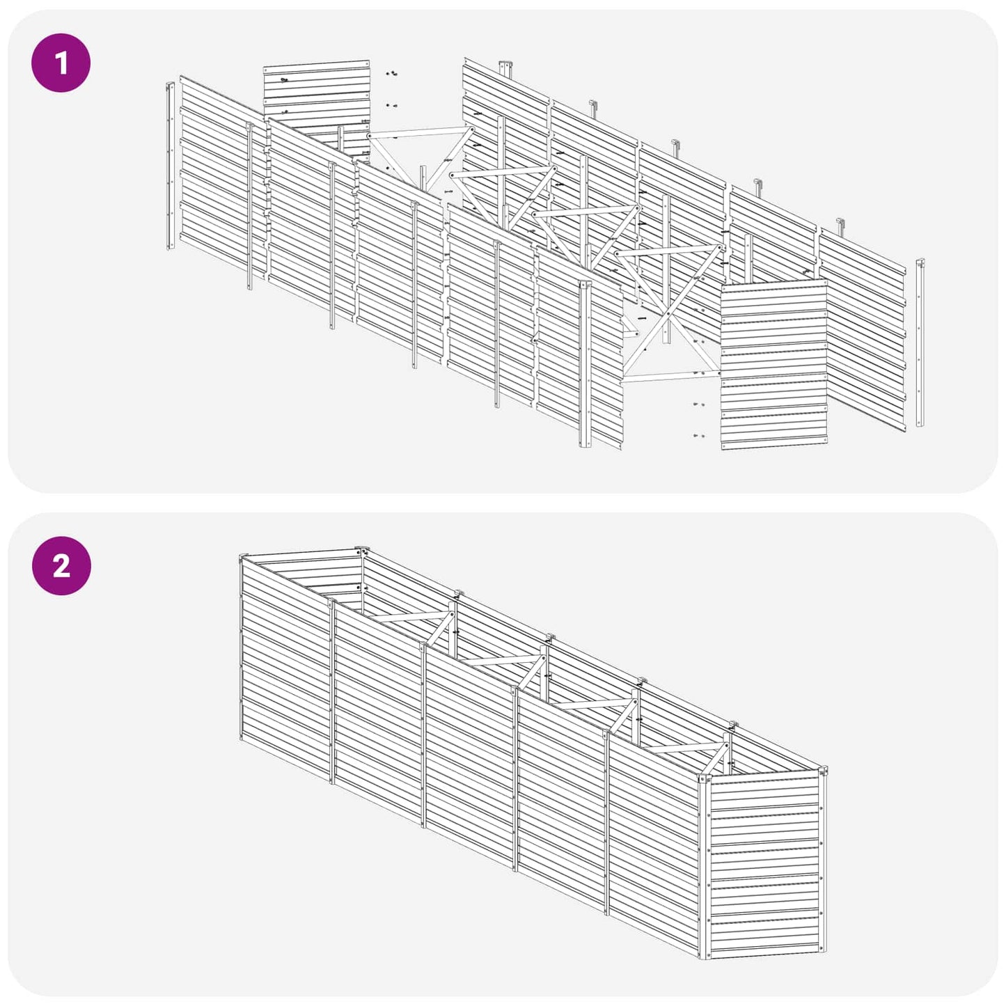 vidaXL Raised Garden Bed Brown 400 x 40 x 55 cm cold-rolled steel