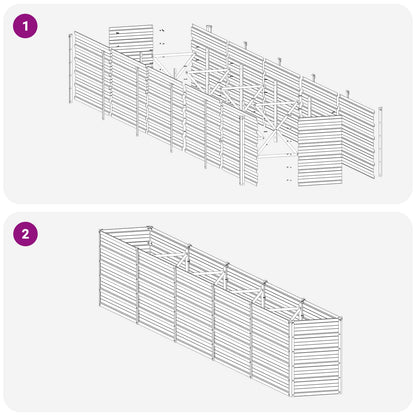 vidaXL Raised Garden Bed Brown 400 x 40 x 55 cm cold-rolled steel