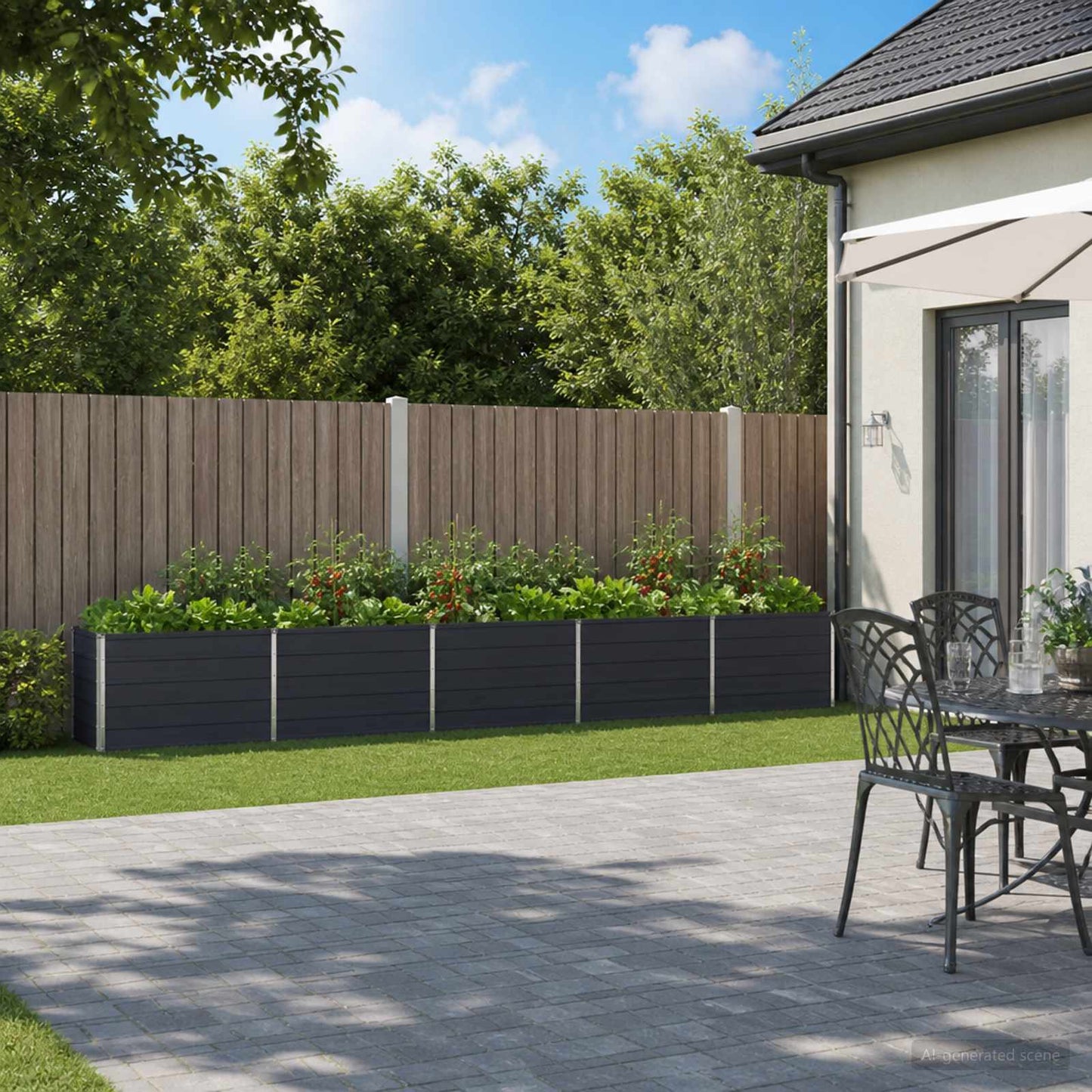vidaXL Raised Garden Bed Anthracite 400 x 40 x 55 cm cold-rolled steel