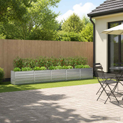 vidaXL Raised Garden Bed Silver 400 x 40 x 55 cm galvanized