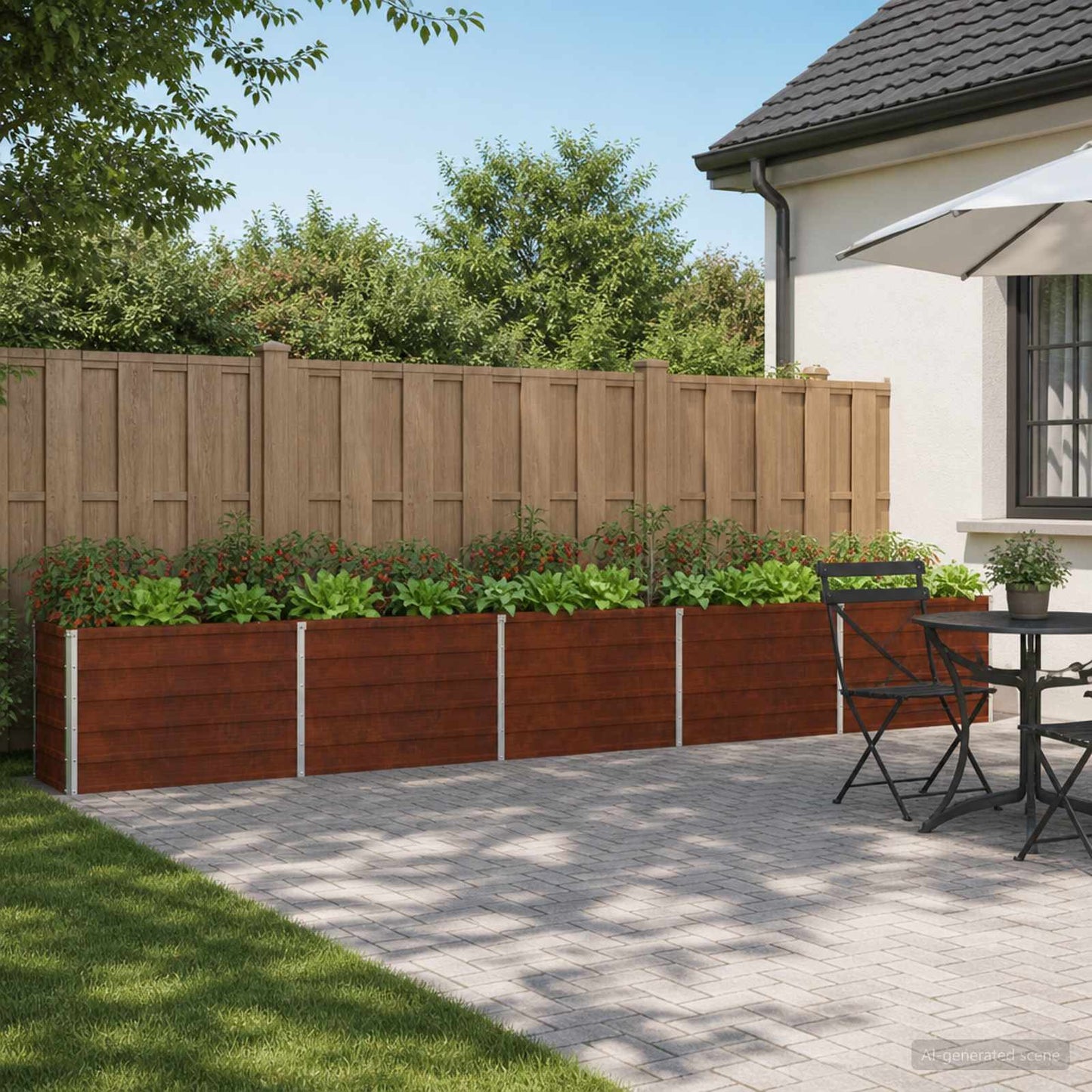 vidaXL Raised Garden Bed Rusty 400 x 40 x 55 cm corton