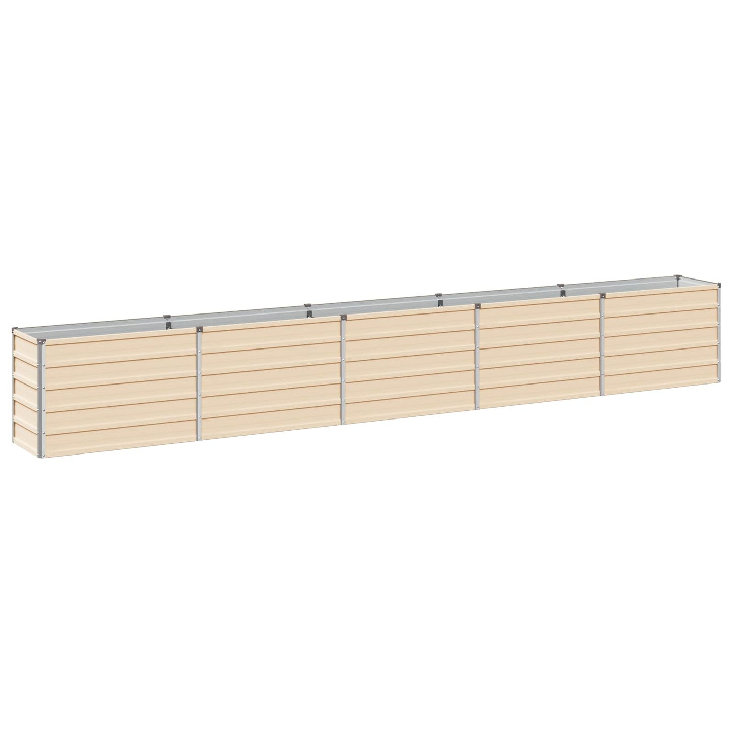 vidaXL Raised Garden Bed Ivory 400 x 40 x 55 cm cold-rolled steel