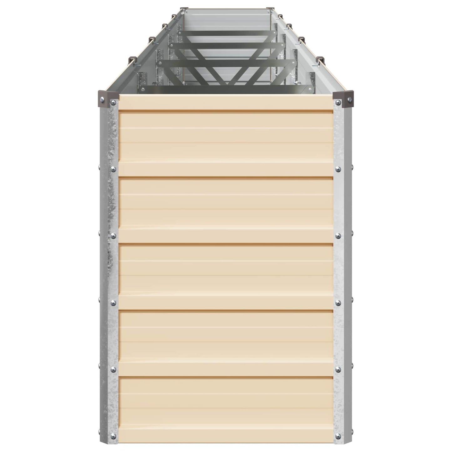 vidaXL Raised Garden Bed Ivory 400 x 40 x 55 cm cold-rolled steel