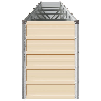 vidaXL Raised Garden Bed Ivory 400 x 40 x 55 cm cold-rolled steel