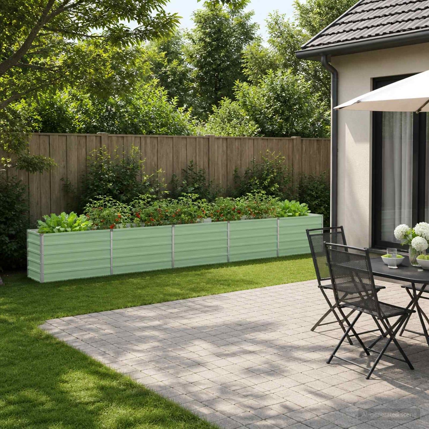vidaXL Raised Garden Bed Pastel Green 400 x 40 x 55 cm
