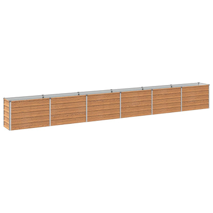 vidaXL Raised Garden Bed Wood Brown 480 x 40 x 55 cm cold-rolled steel