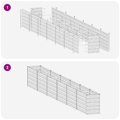 vidaXL Raised Garden Bed Black 480 x 40 x 55 cm cold-rolled steel