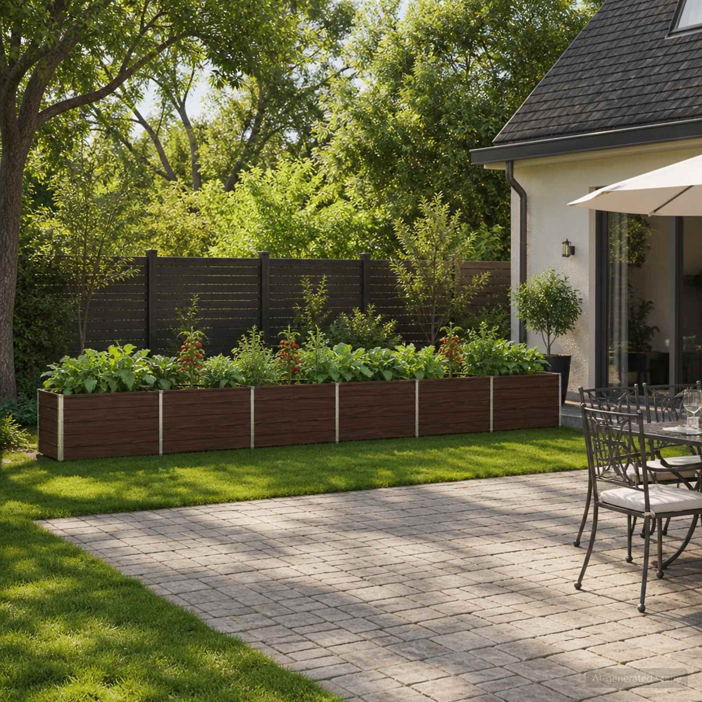 vidaXL Raised Garden Bed Black 480 x 40 x 55 cm cold-rolled steel