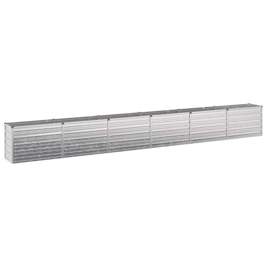 vidaXL Raised Garden Bed Galvanised Silver 480 x 40 x 55 cm